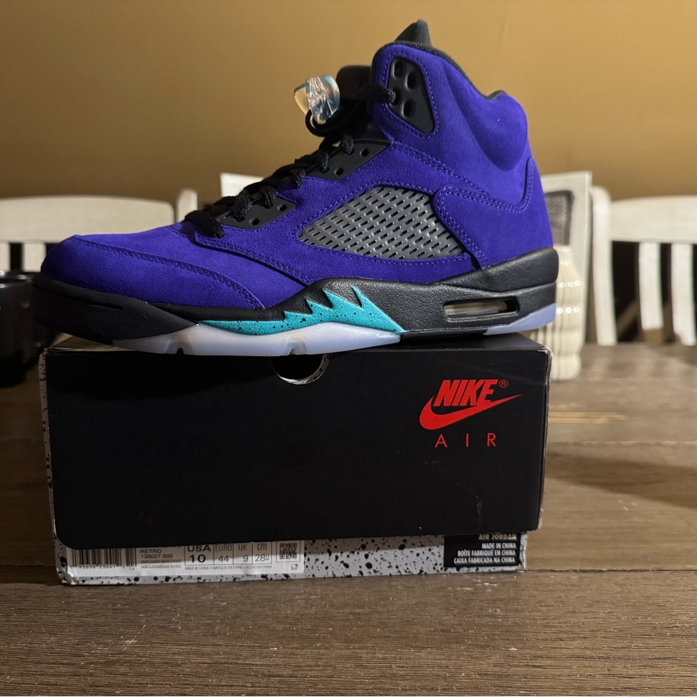 Nike Air Purple and Black Shoes with Teal Accents